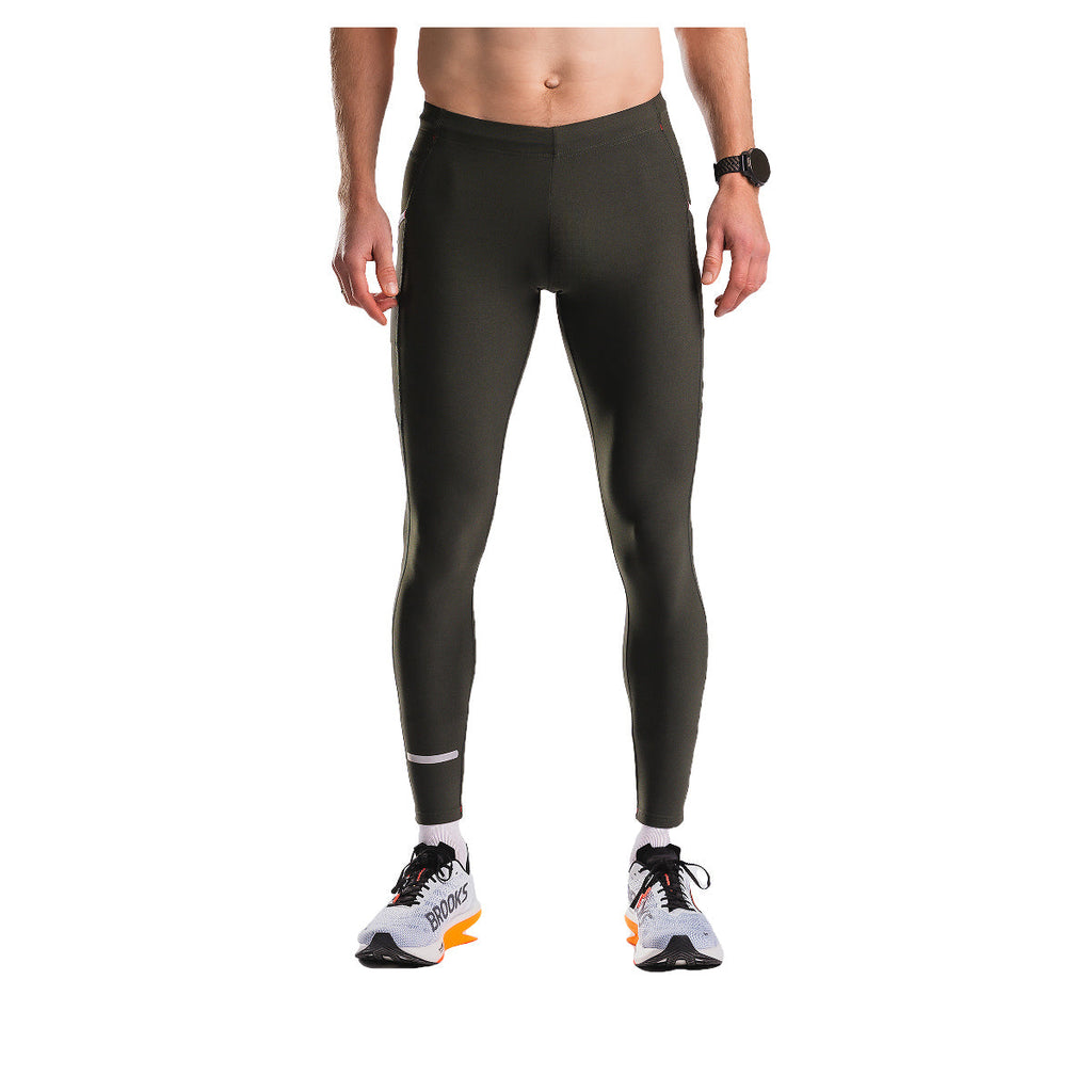 Unisex lang tight i sort med orange detalje ved anklerne