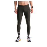Unisex lang tight i sort med orange detalje ved anklerne