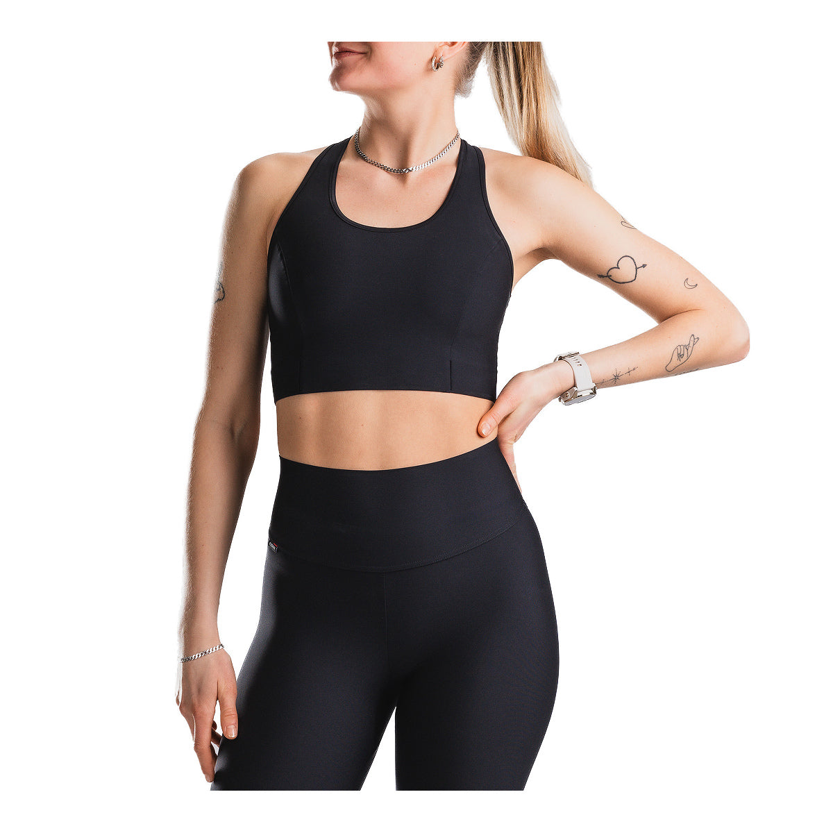 Fusion dame tanktop i sort med runde halsudskæring