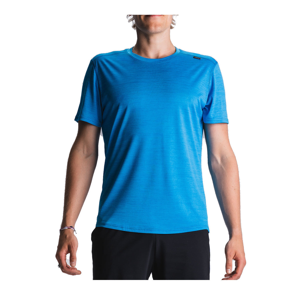 Blå FUSION C3 t-shirt til herre med korte ærmer og rund hals