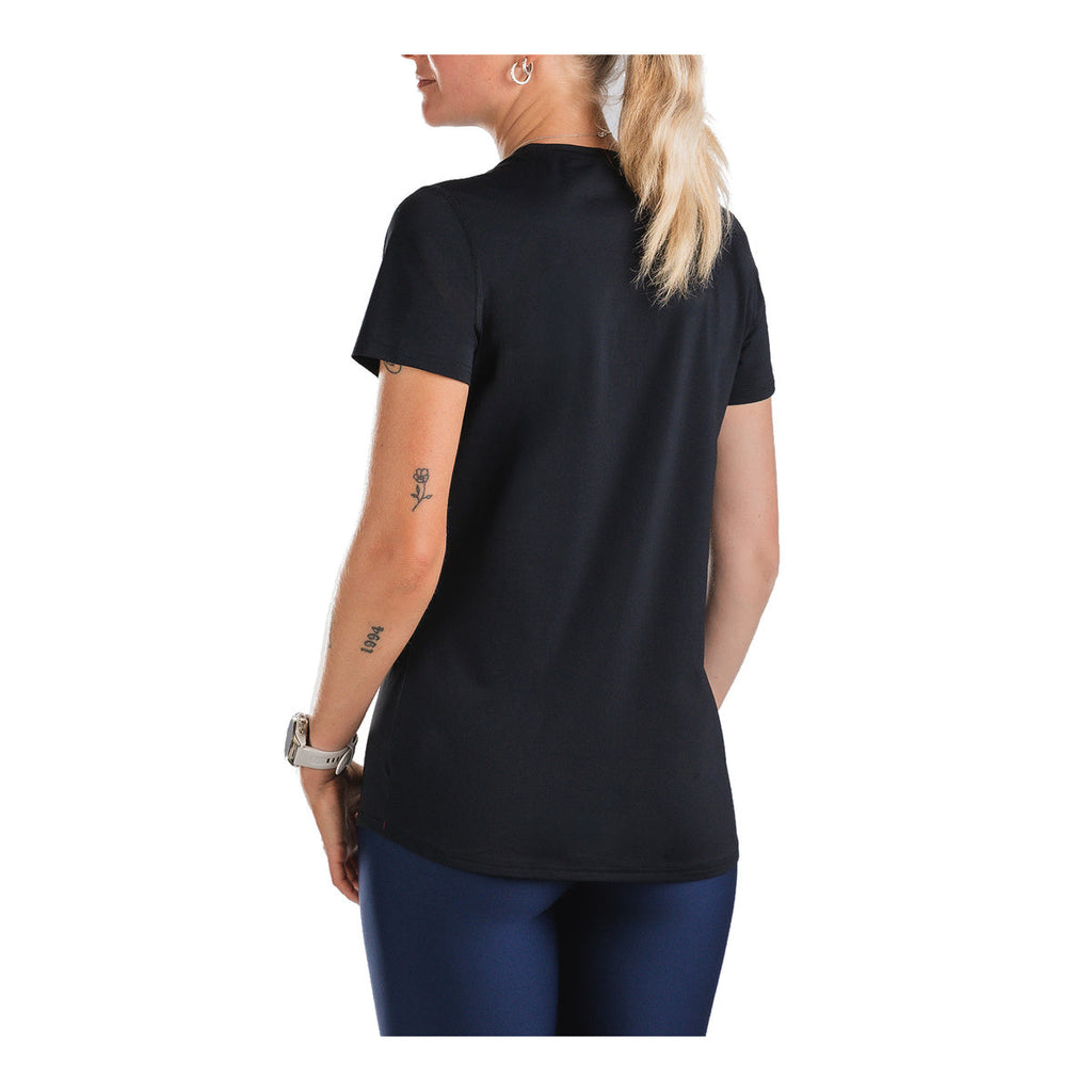 Sort FUSION Recharge dame T-shirt med korte ærmer set bagfra