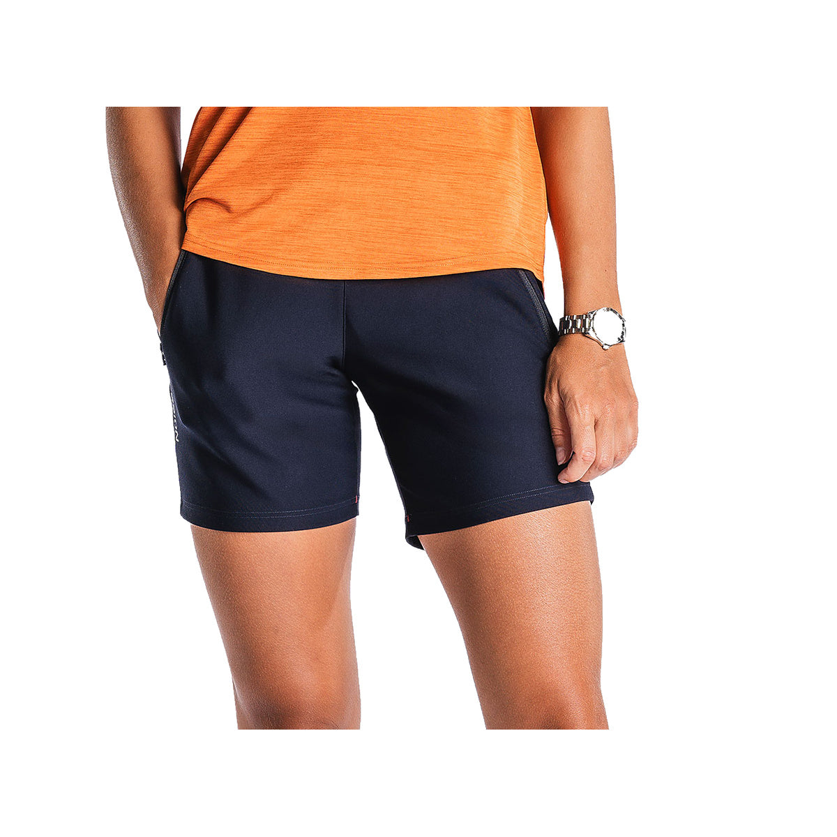 FUSION Recharge dame shorts i mørkeblå med elastisk linning