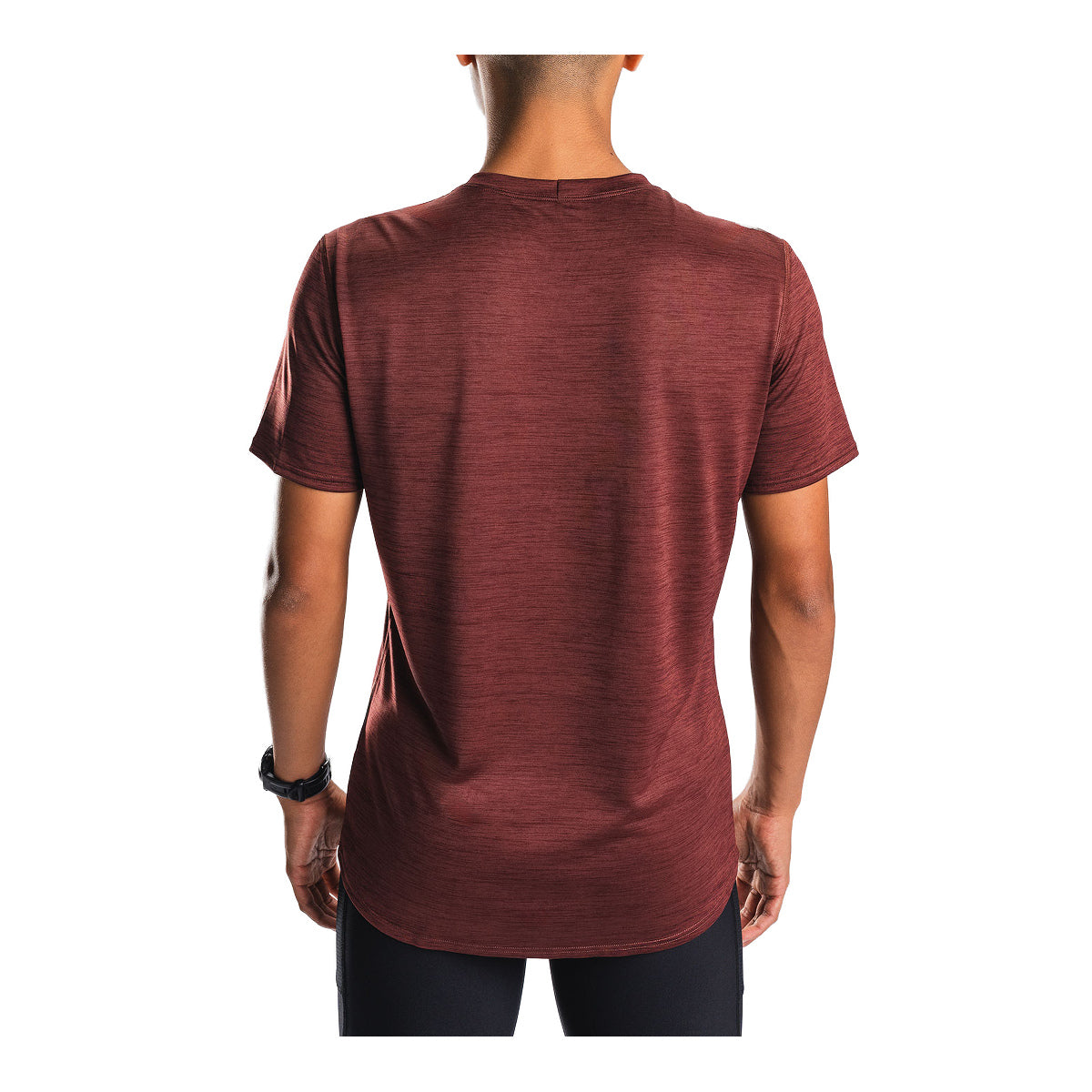 Bordeaux kortærmet herre T-shirt med rund hals og rygvisning