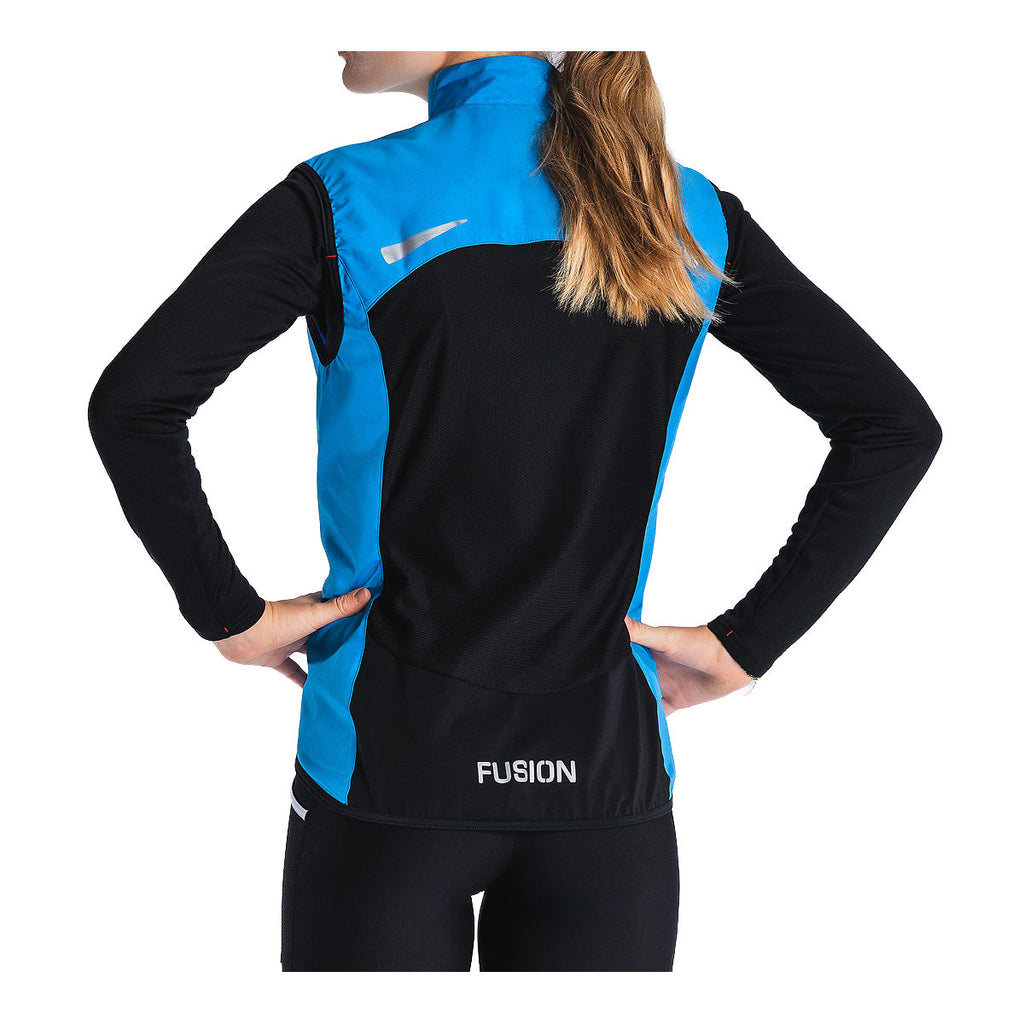 Fusion S1 run vest til dame med blå og sort paneler