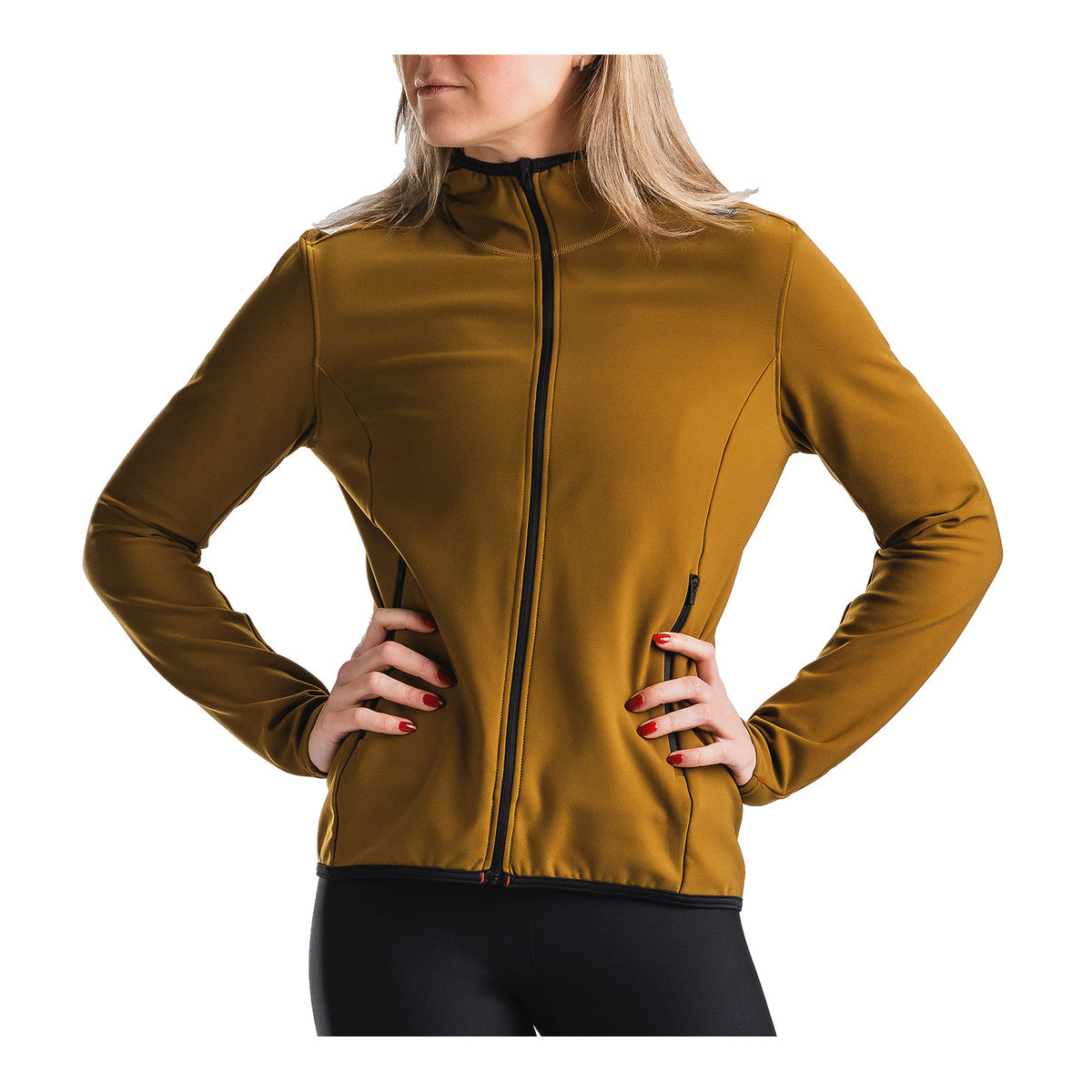 Fusion Recharge langærmet hoodie med lynlås og høj krave