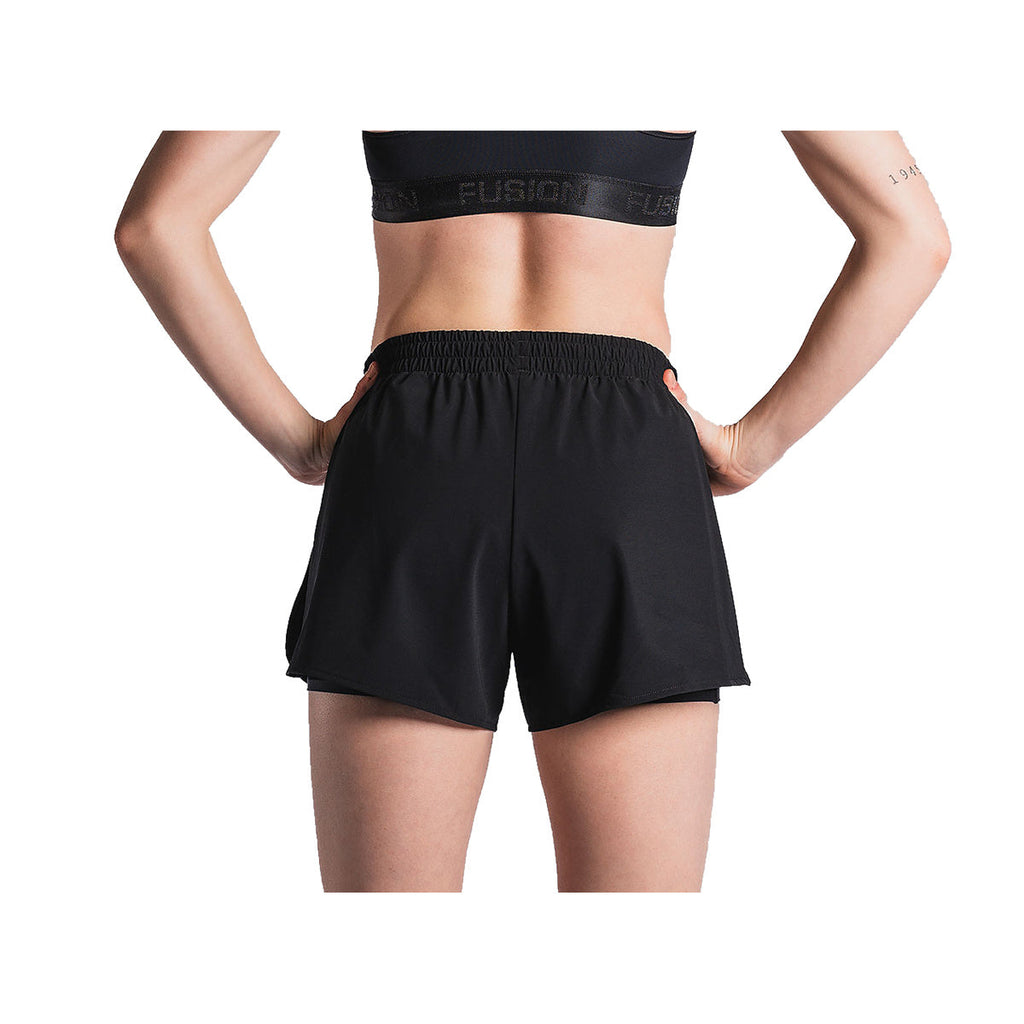 Sorte løbeshorts med elastisk talje til kvinder