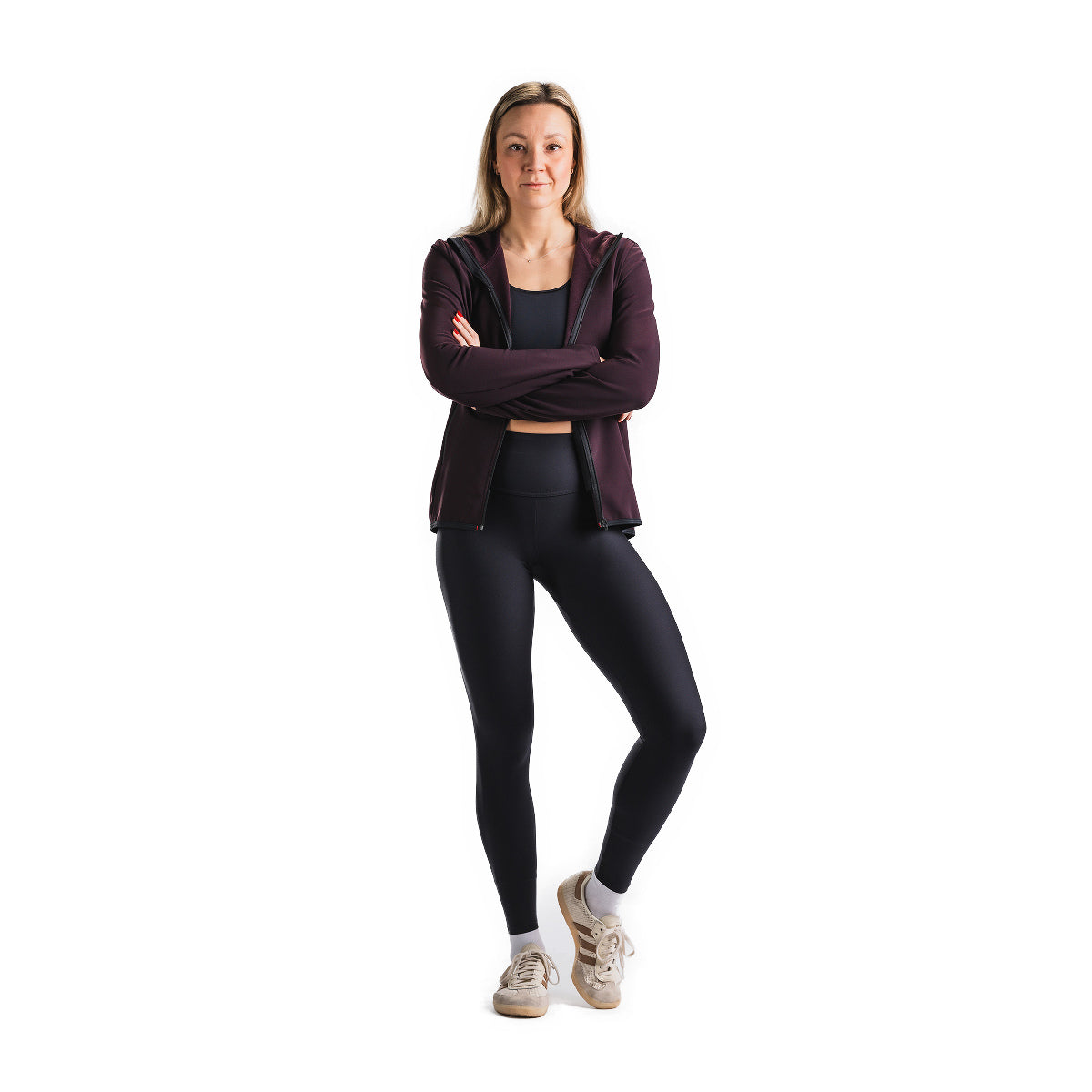 Kvinders langærmet Fusion Recharge hoodie med hætte og lynlås