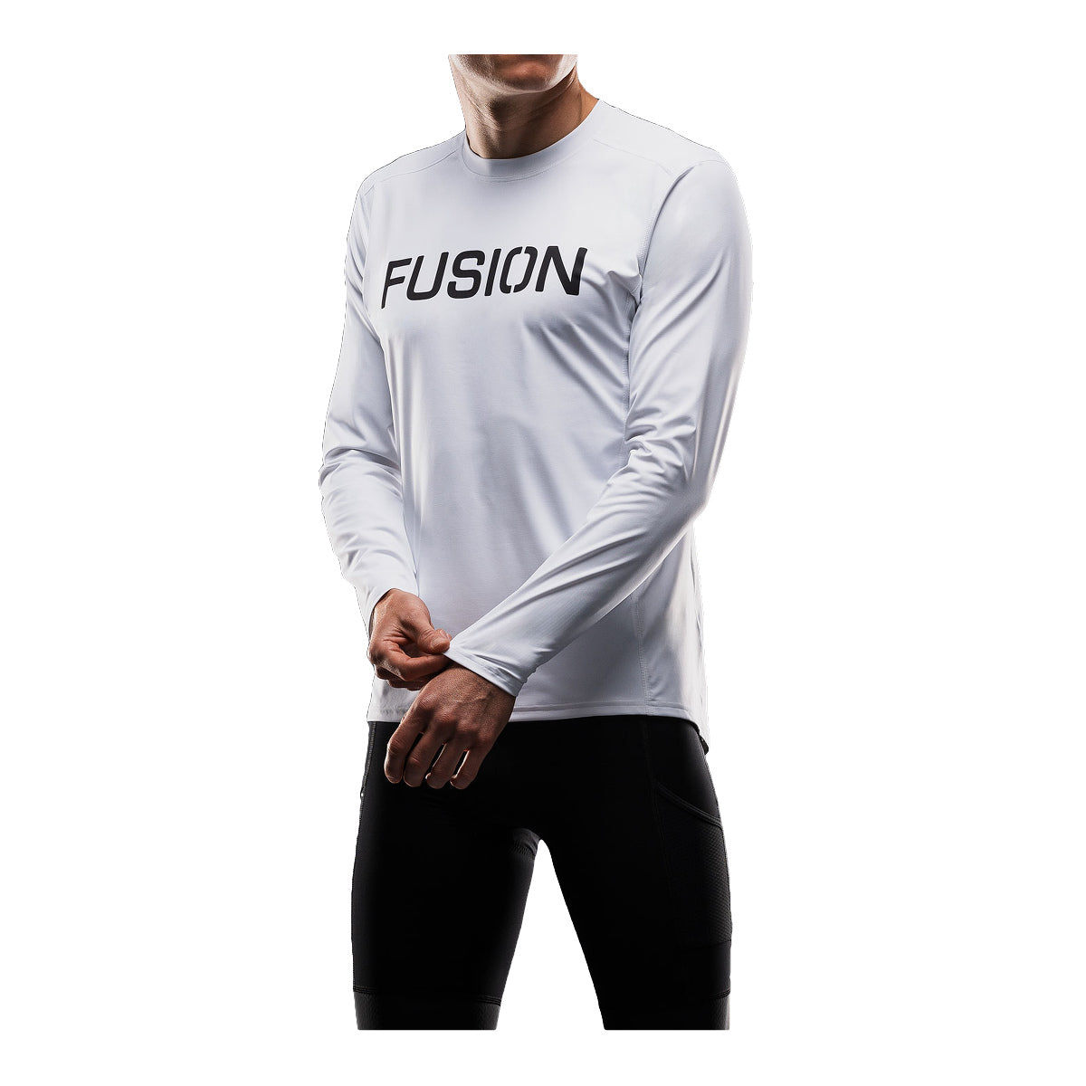 FUSION Tempo langærmet trøje med FUSION-logo foran