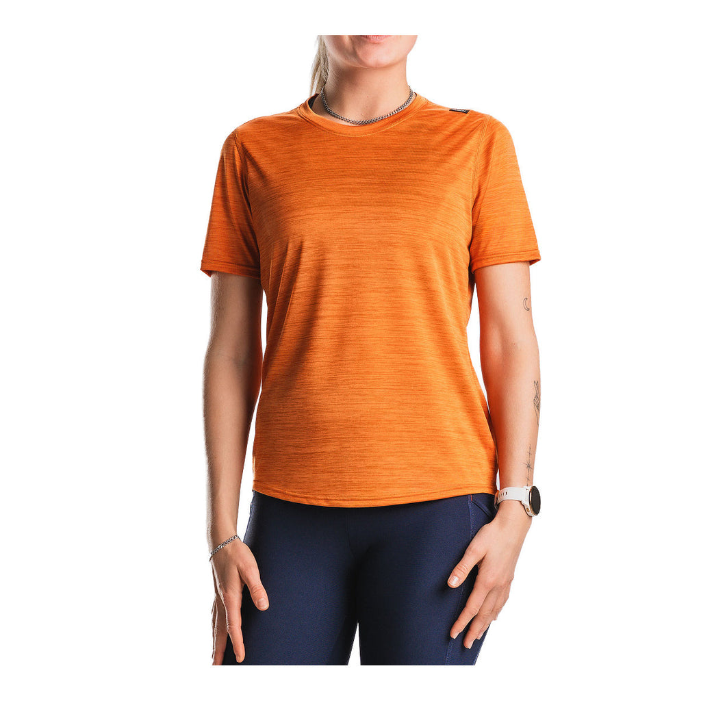 Orangerød Fusion C3 dame T-shirt med korte ærmer og rund hals