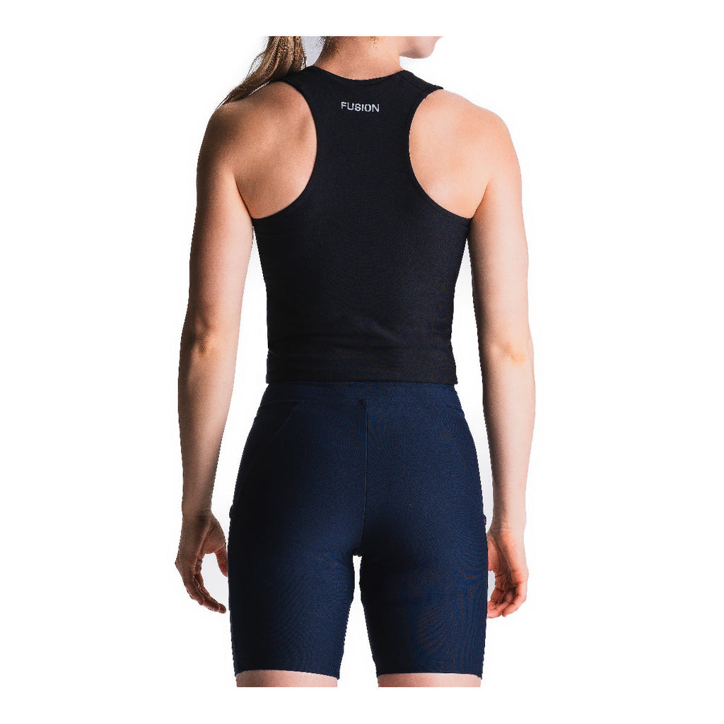 Fusion dame gym top tanktop med ærmeløs ryg og FUSION-logo