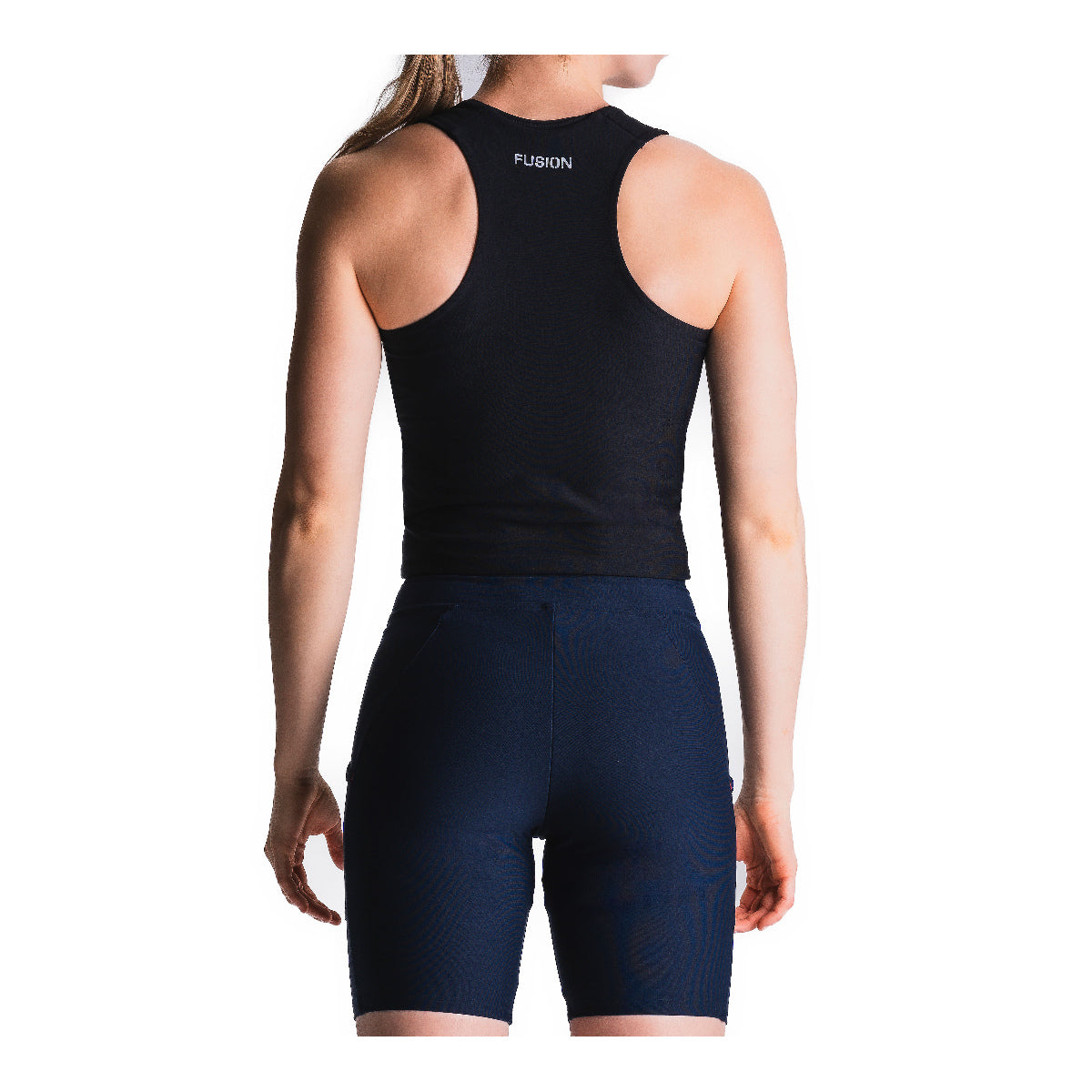 Fusion dame gym top tanktop med ærmeløs ryg og FUSION-logo