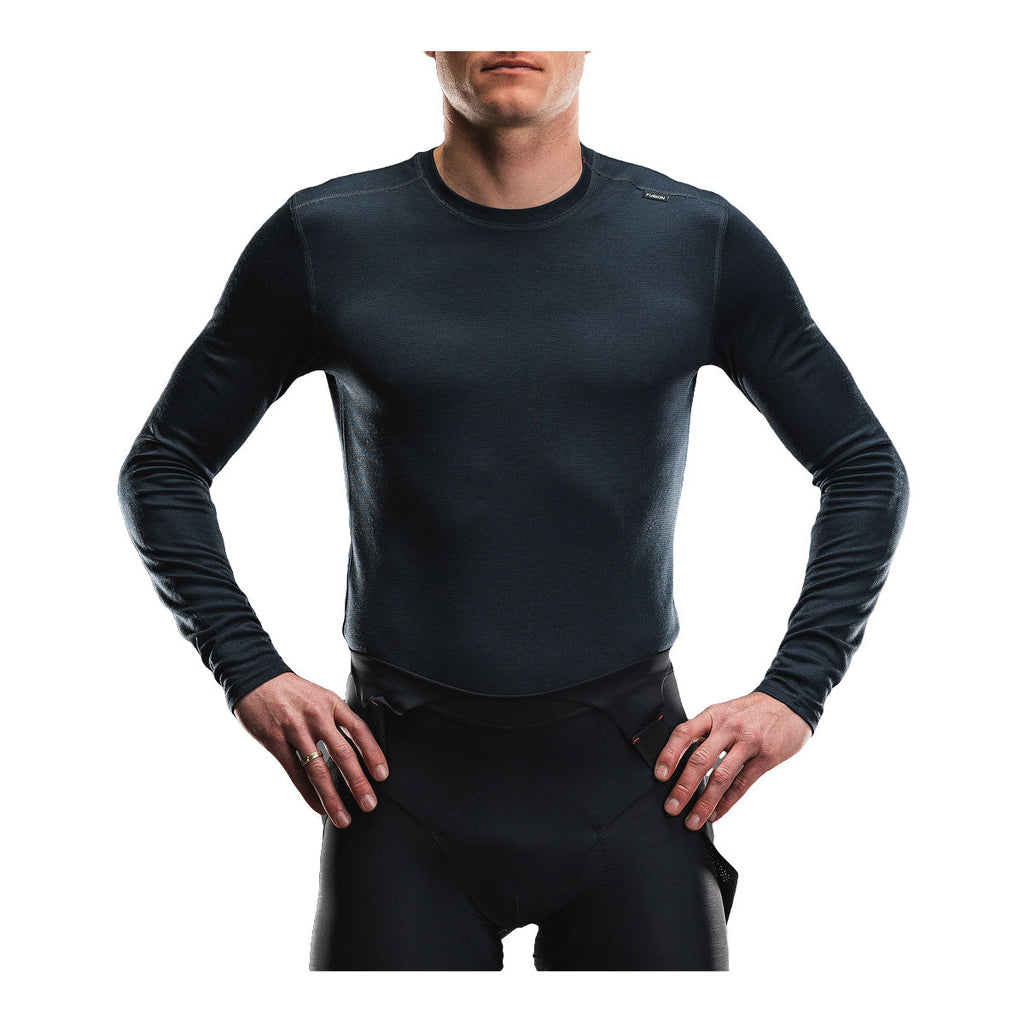 Unisex langærmet merino baselayer trøje i mørk farve