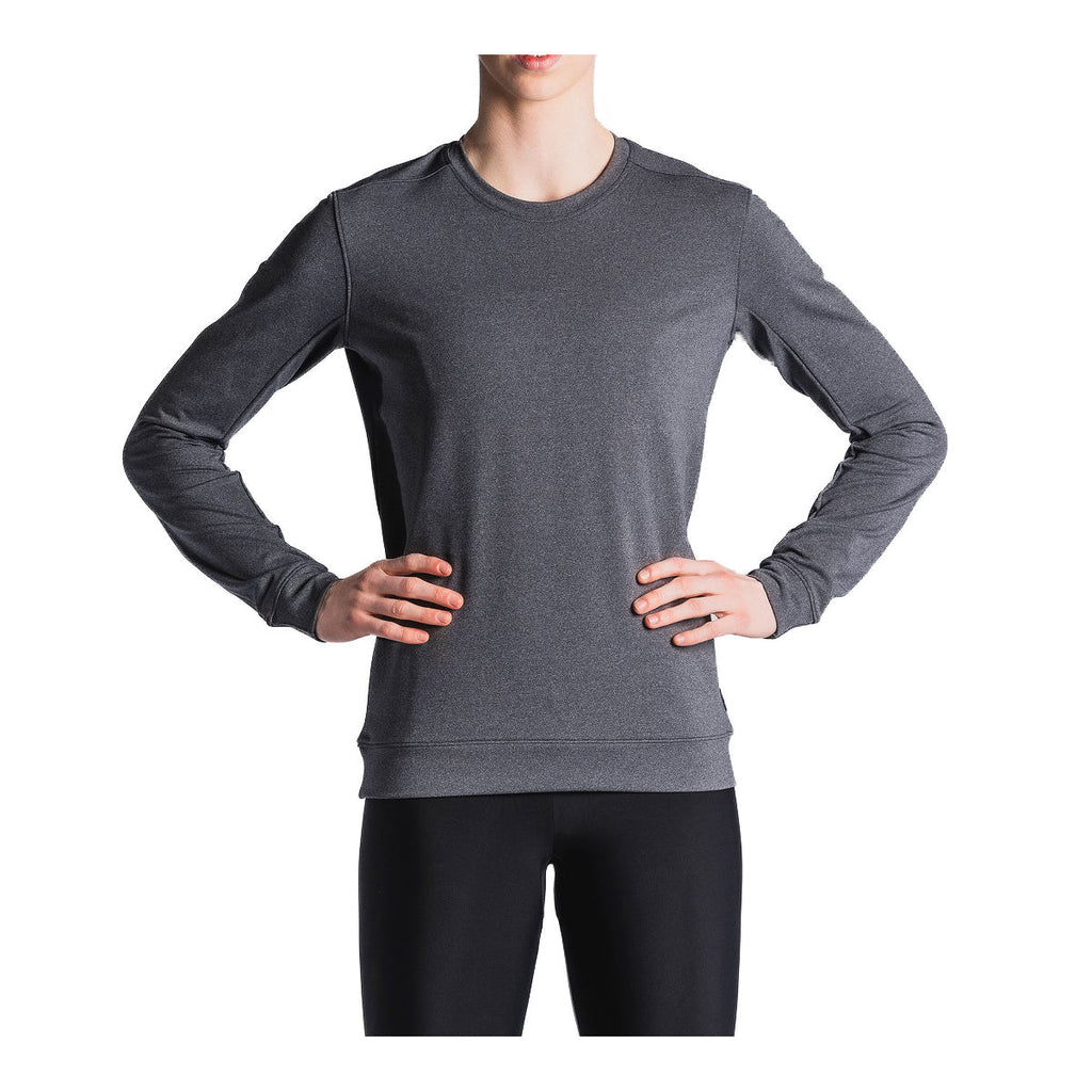 Mørkegrå langærmet sweatshirt med rund halsudskæring til herre