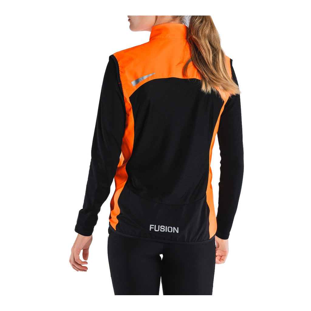 FUSION S1 løbevest til dame i sort og orange farver