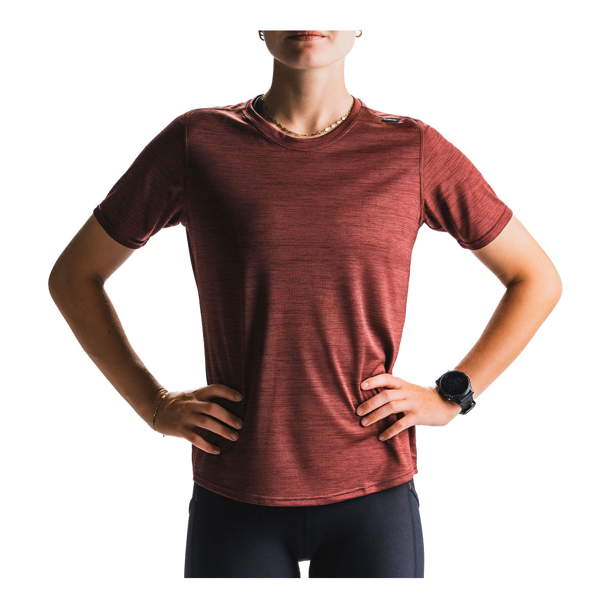 Bordeaux FUSION C3 T-shirt dame med korte ærmer og rund hals