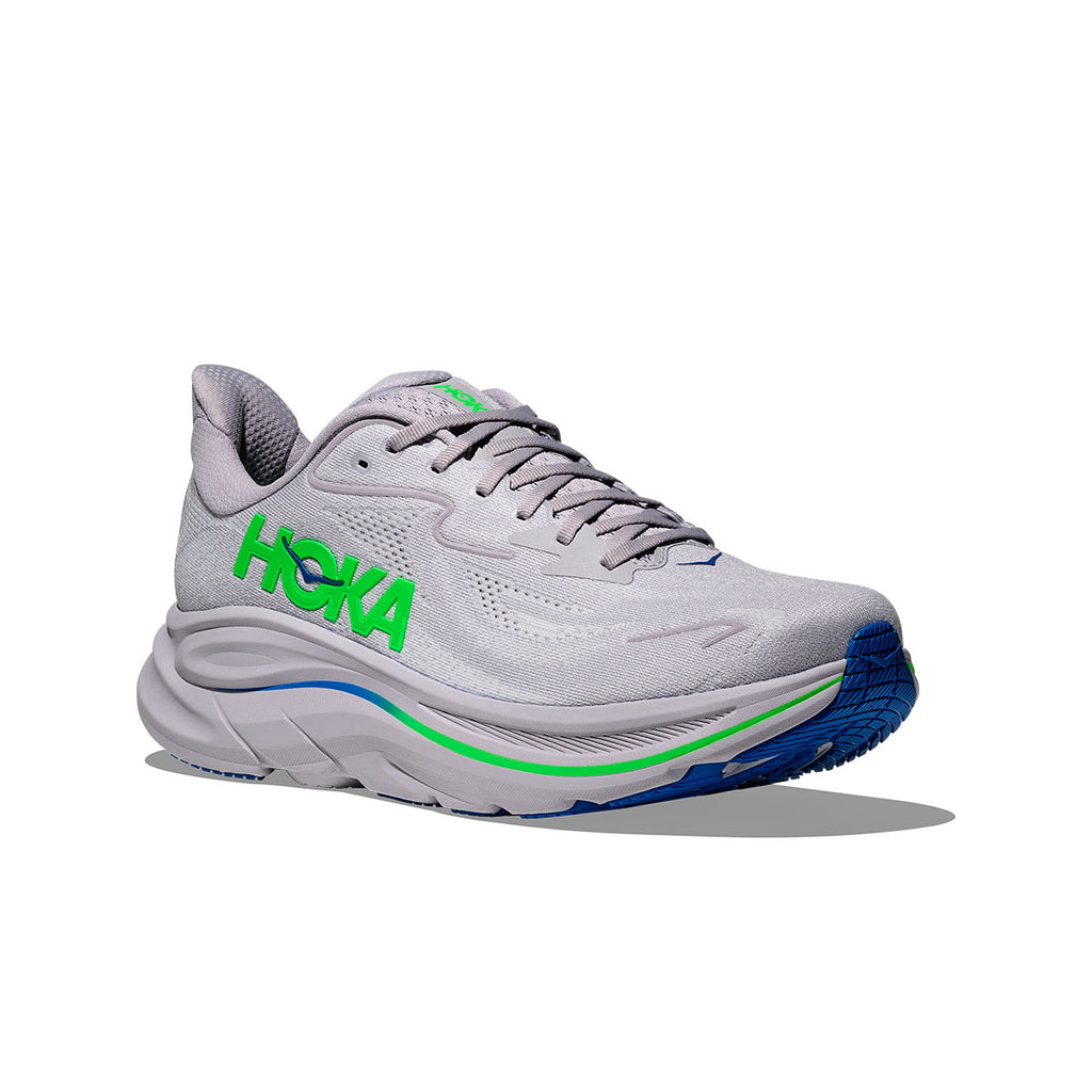 Hoka Clifton 10 herre løbesko i grå og grøn farve