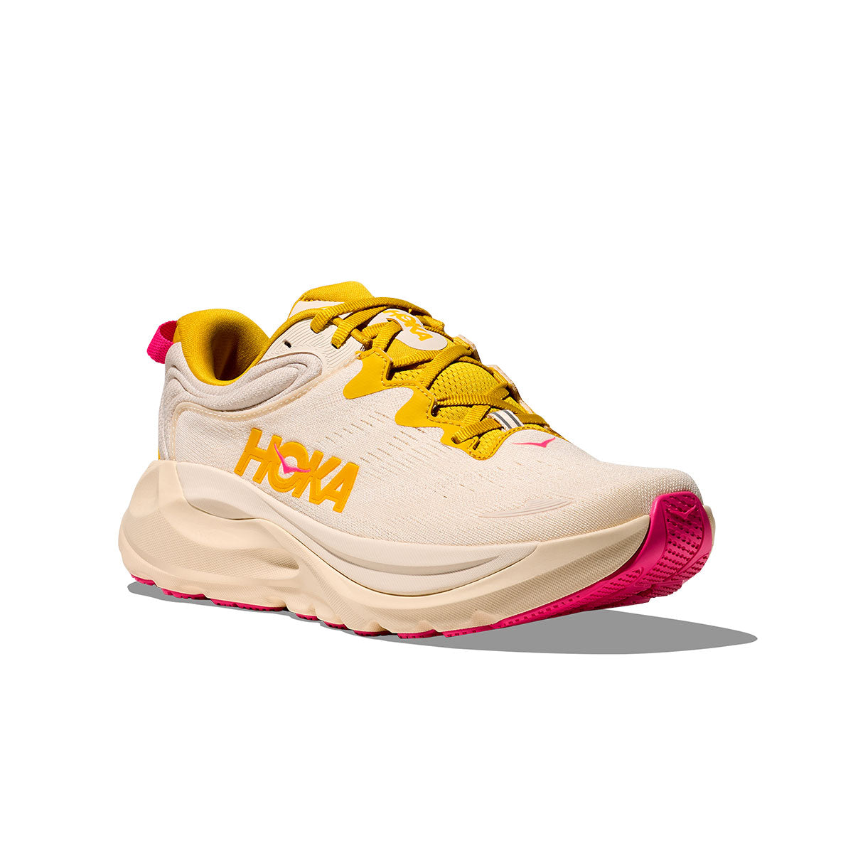 Hoka Gaviota 6 dame løbesko i beige og pink farver