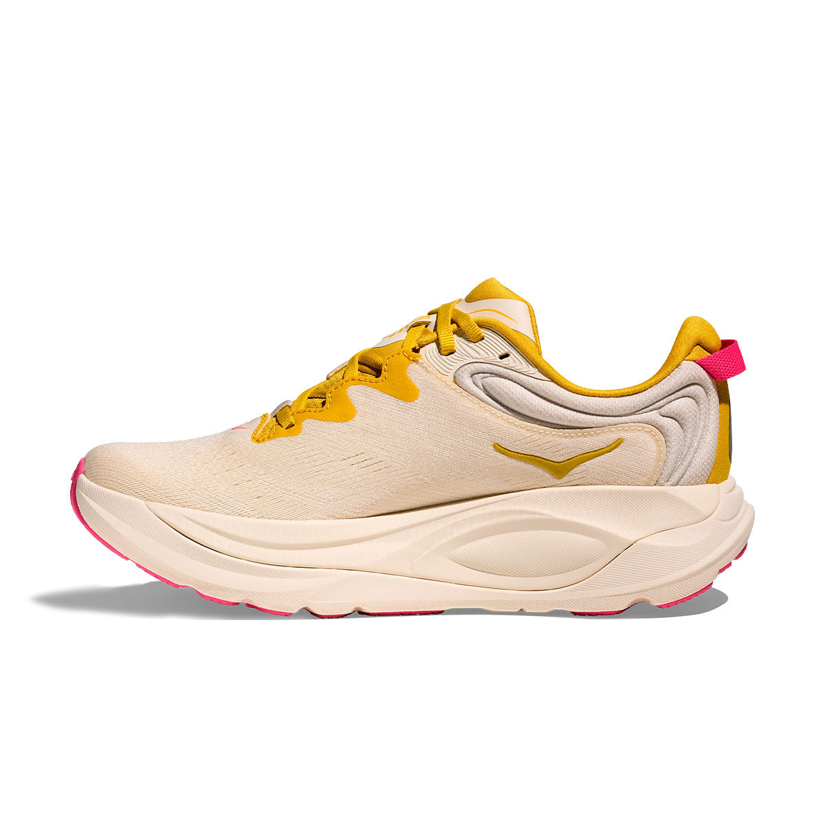 Hoka Gaviota 6 Dame løbesko i beige med gule detaljer