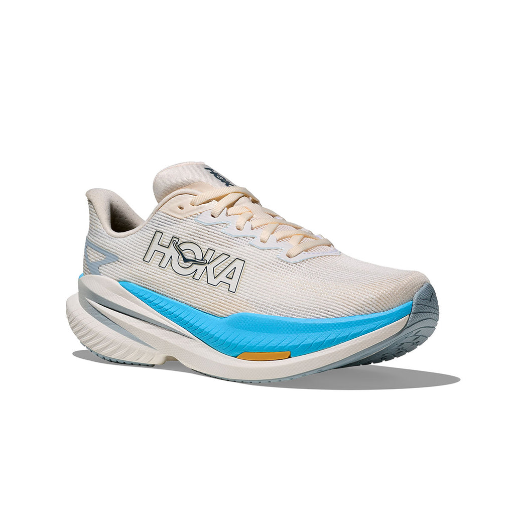 Hoka Mach X 3 Dame løbesko i beige og blå farver