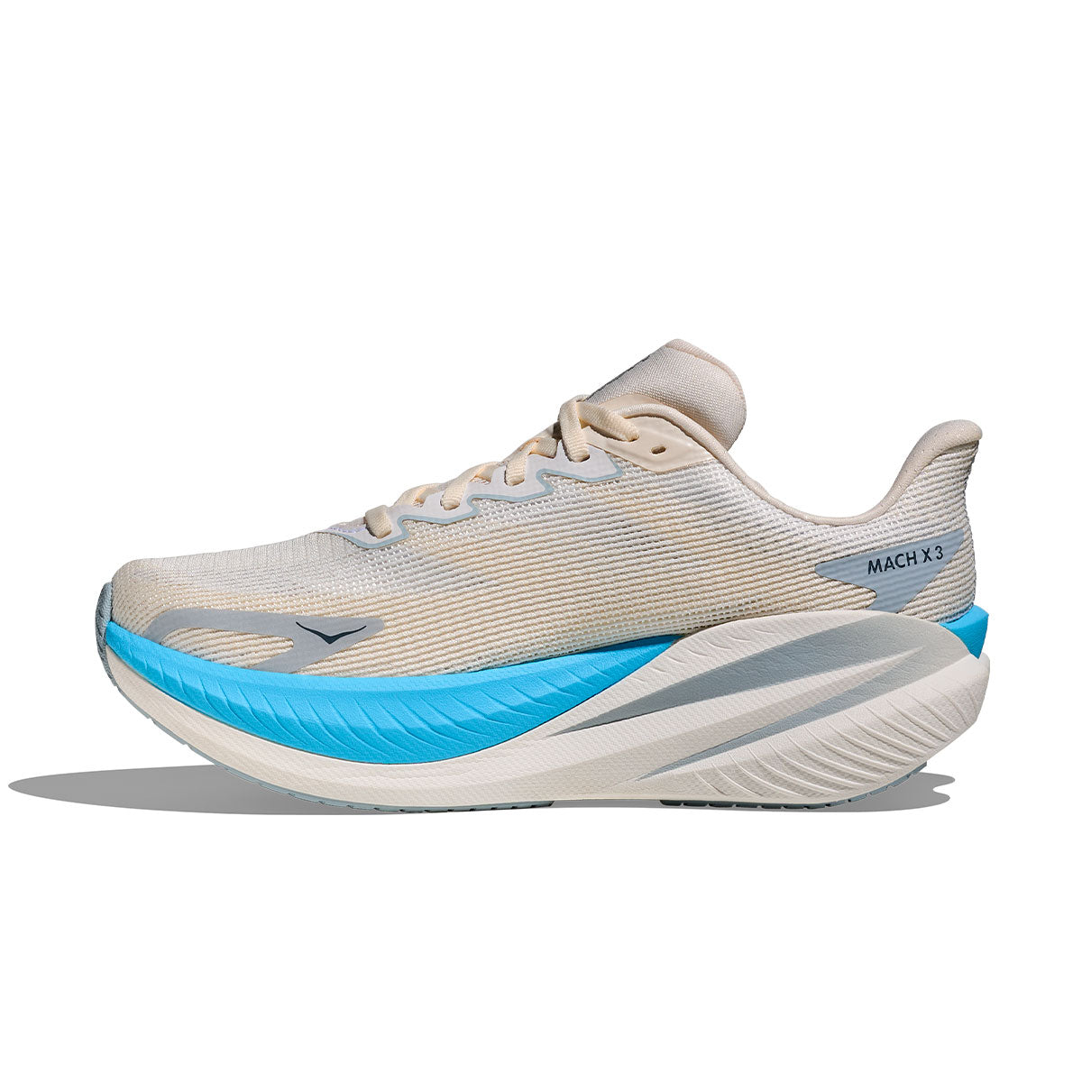 Hoka Mach X 3 Dame løbesko i beige og blå farver