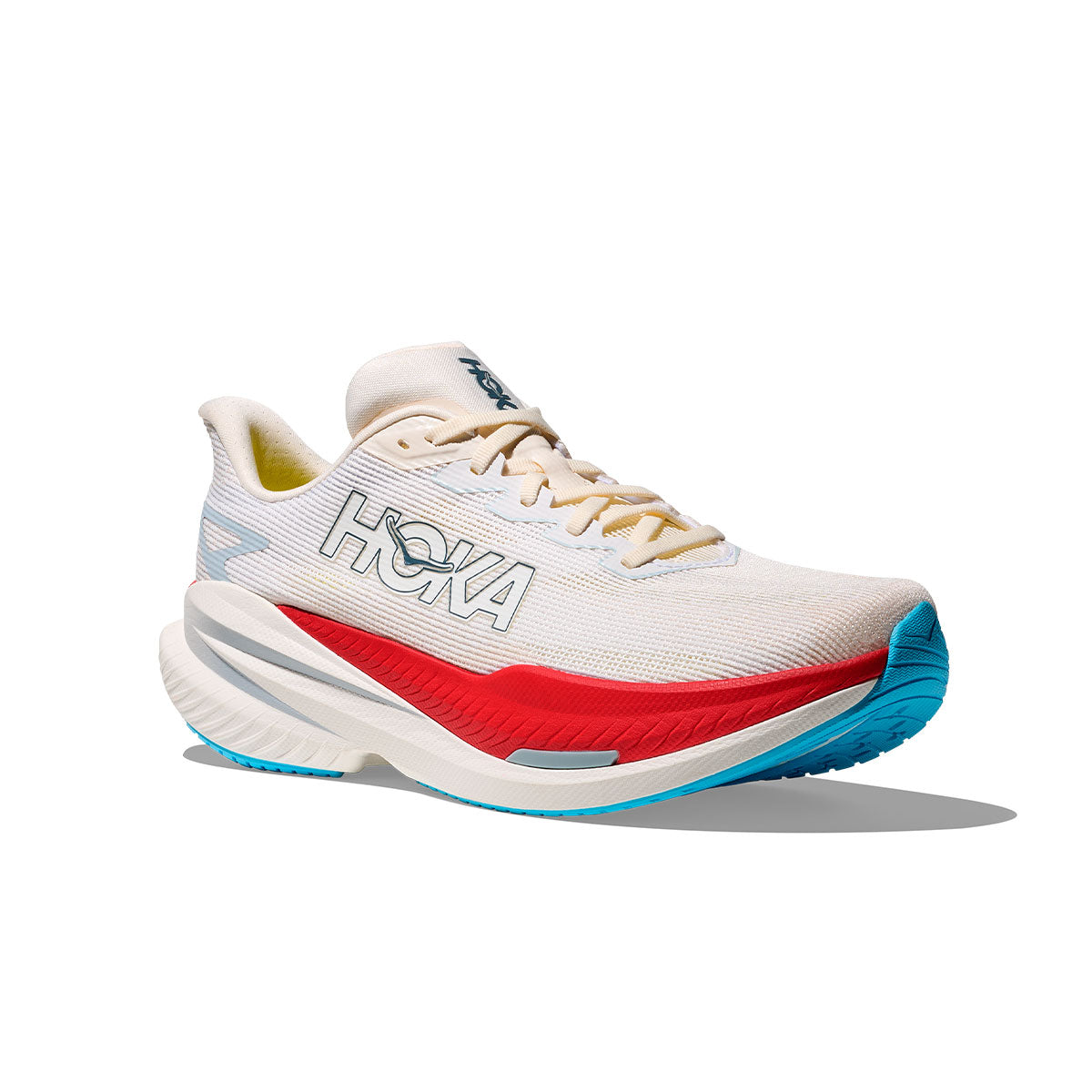 Hoka Mach X 3 Herre løbesko i hvid, rød og blå farve