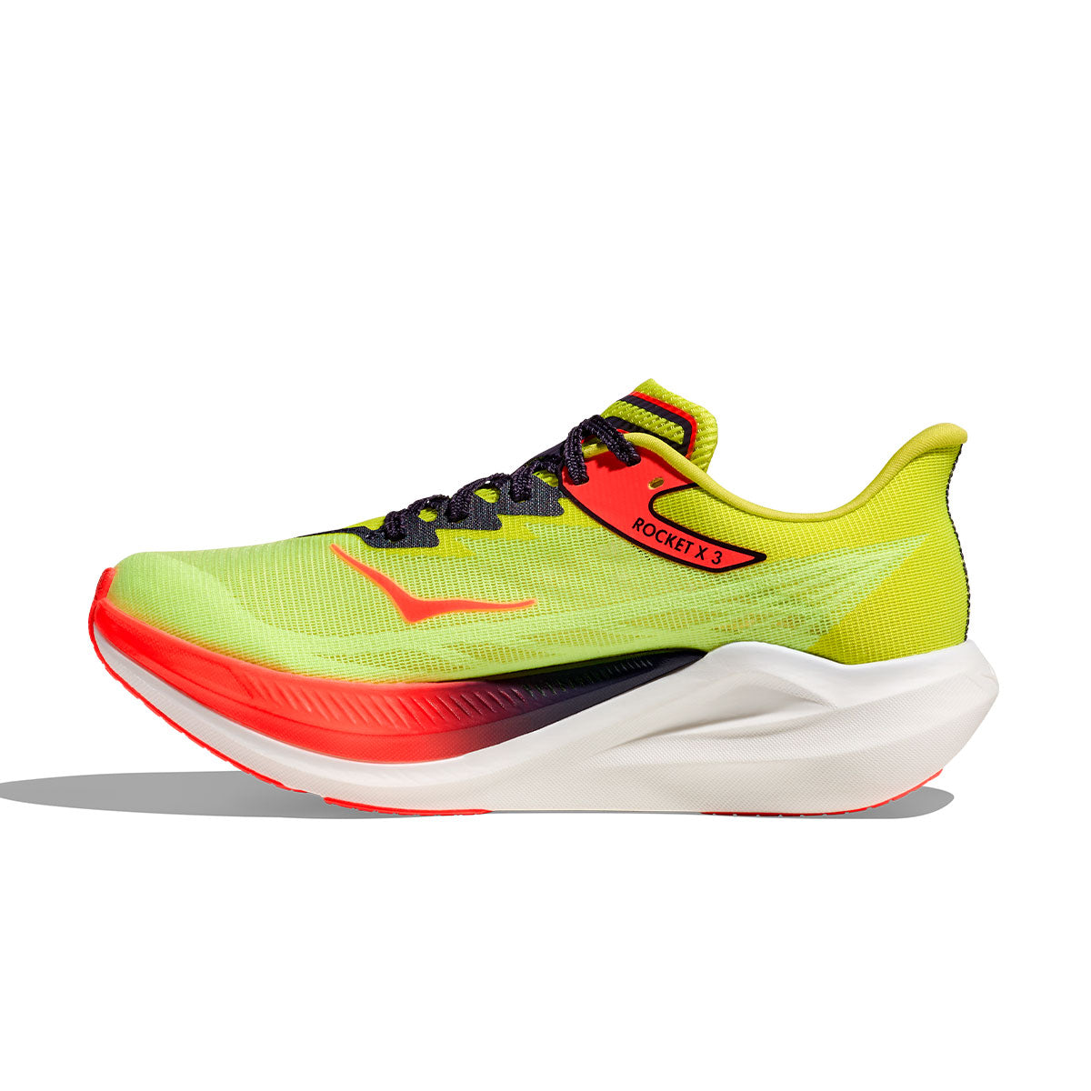 Hoka Rocket X 3 unisex løbesko i grøn og rød farve