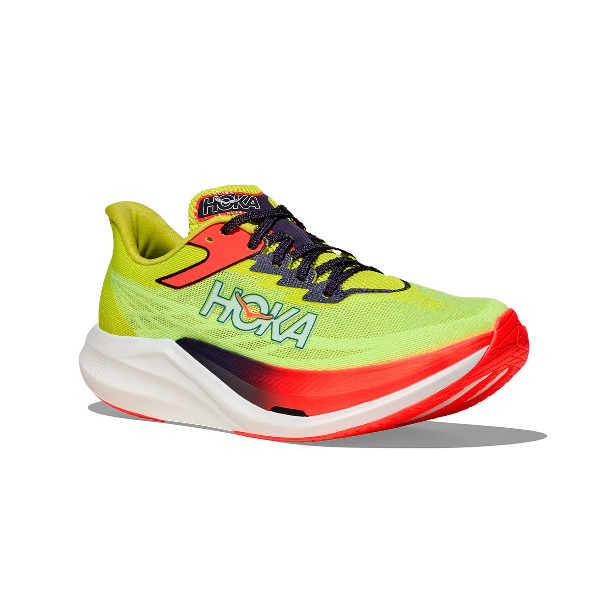 Hoka Rocket X 3 unisex løbesko i grøn og rød farve