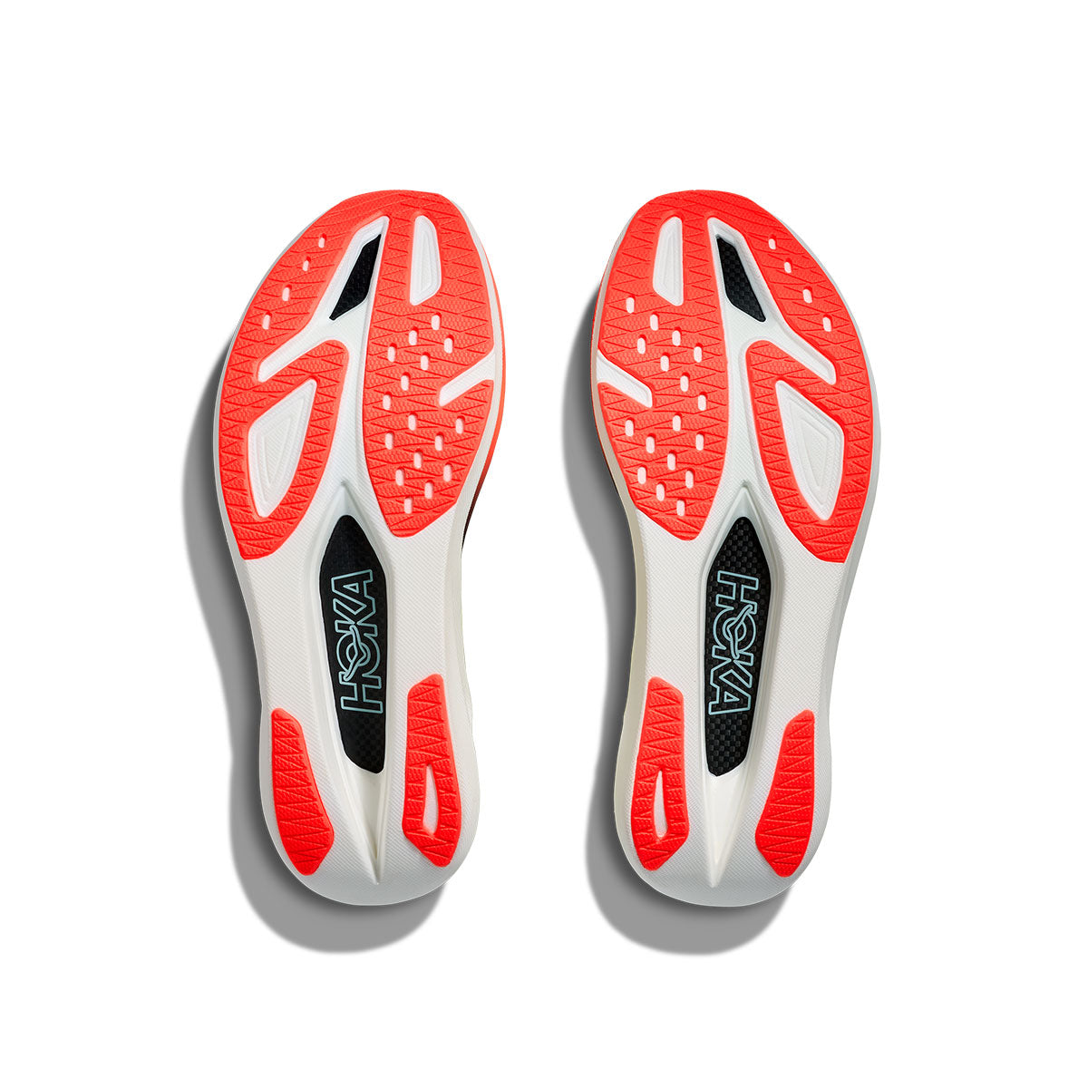 Hoka Rocket X 3 unisex løbesko såler med rød og hvid detalje