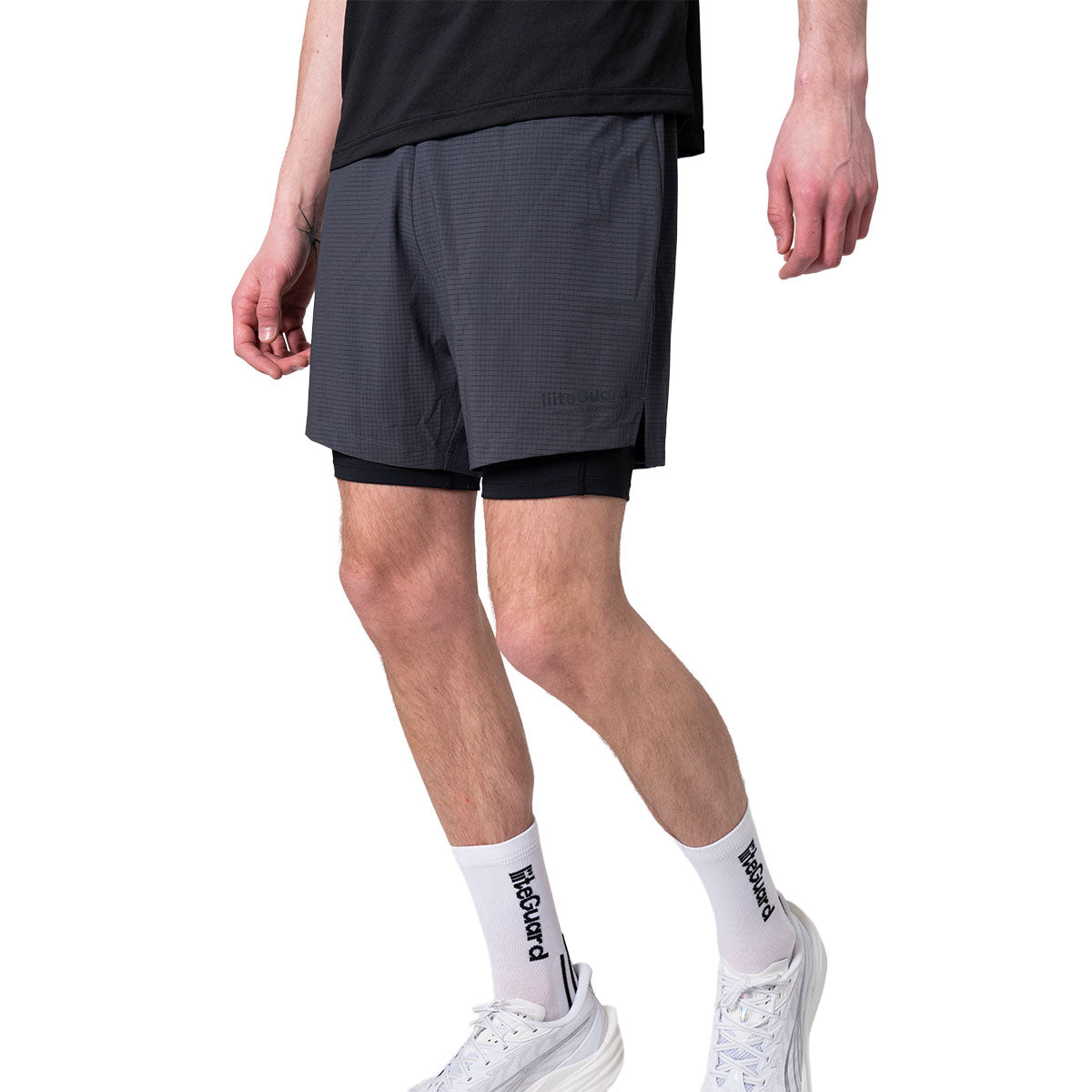 Liiteguard Glu-Tech 2IN1 shorts til mænd i sort og grå