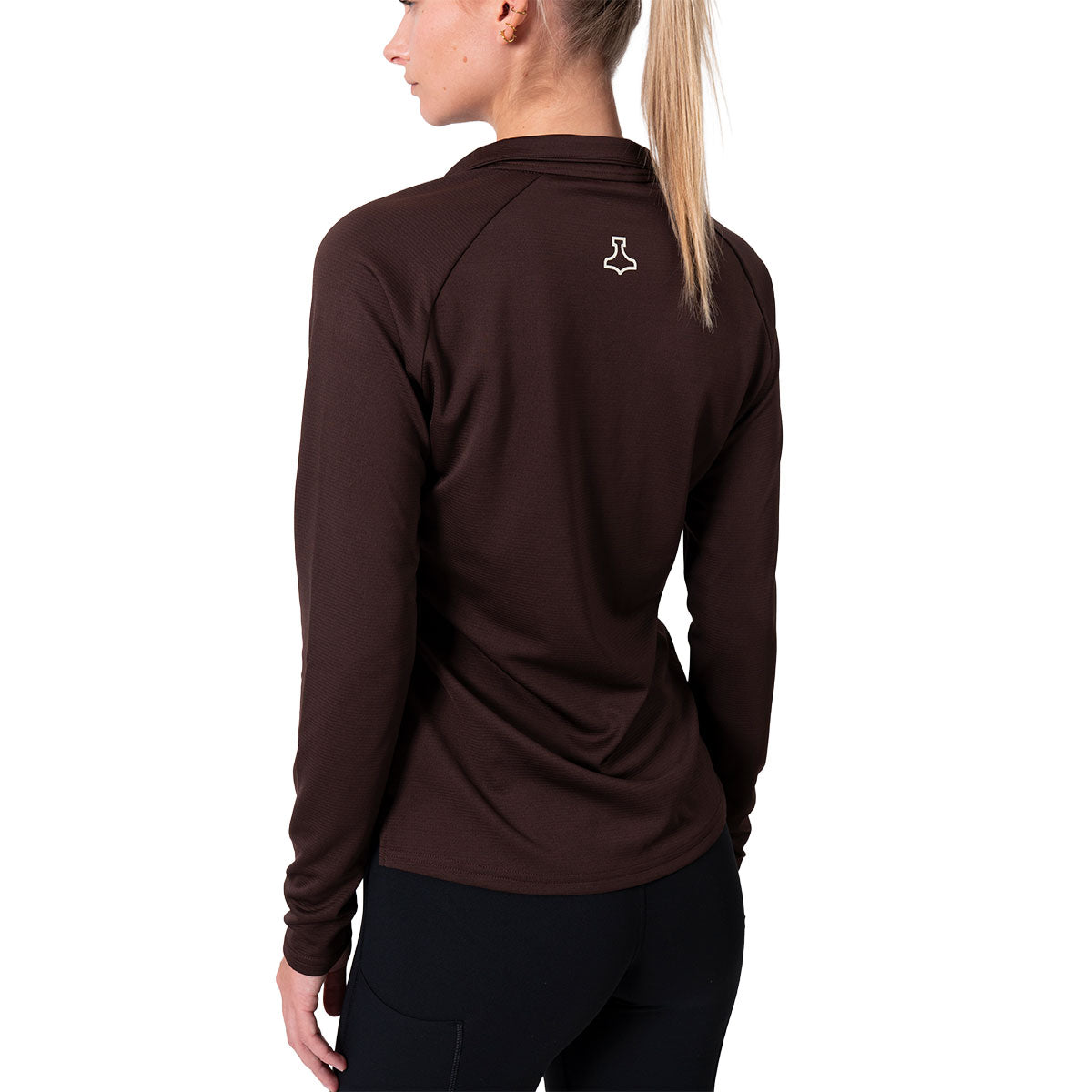 Brun Liiteguard Ground-Tech 1/4 zip trøje til damer set bagfra