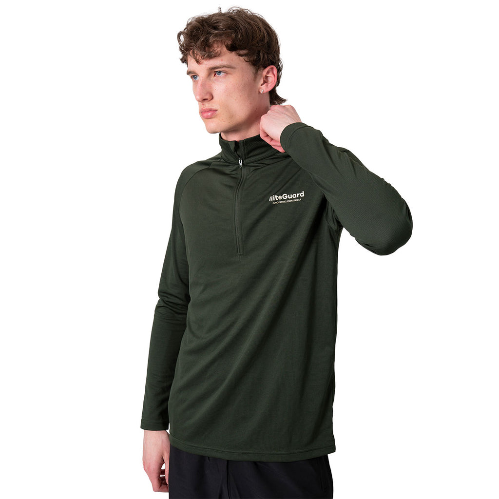 Mørkegrøn Liiteguard Ground-Tech 1/4 zip trøje til mænd
