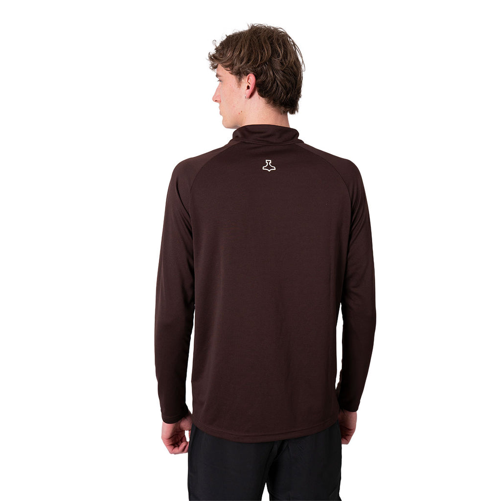Brun Liiteguard Ground-Tech 1/4 zip trøje til mænd set bagfra