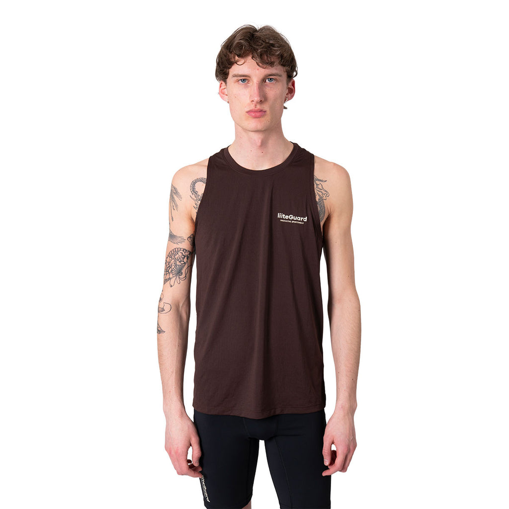 Brun Liiteguard Ground-Tech singlet til herrer med brystlomme