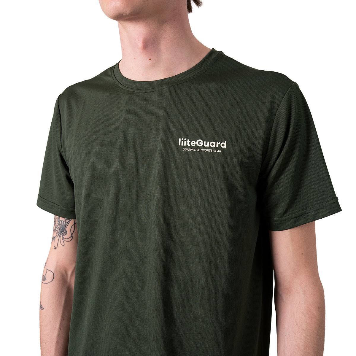 Mørkegrøn Liiteguard Ground-Tech T-shirt til mænd med logo