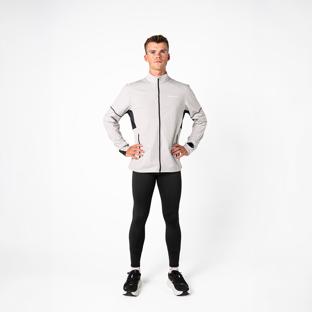 Liiteguard Hydro-Tech Running Jacket Herre – Light Grey, front
