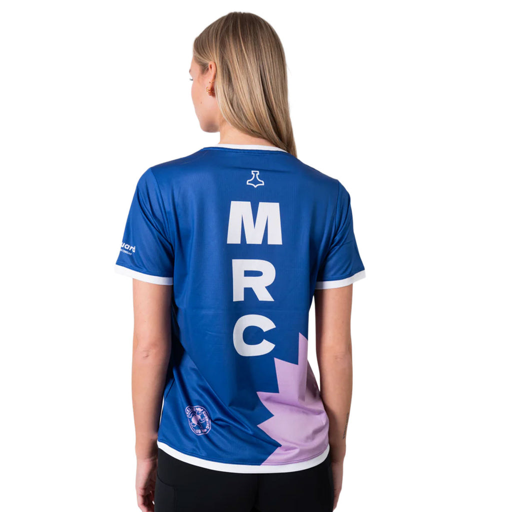 Blå Mikkeller T-shirt til damer med MRC tryk på ryggen