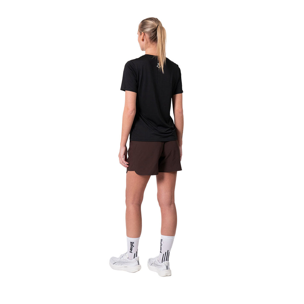 Høj talje shorts til damer i brun farve