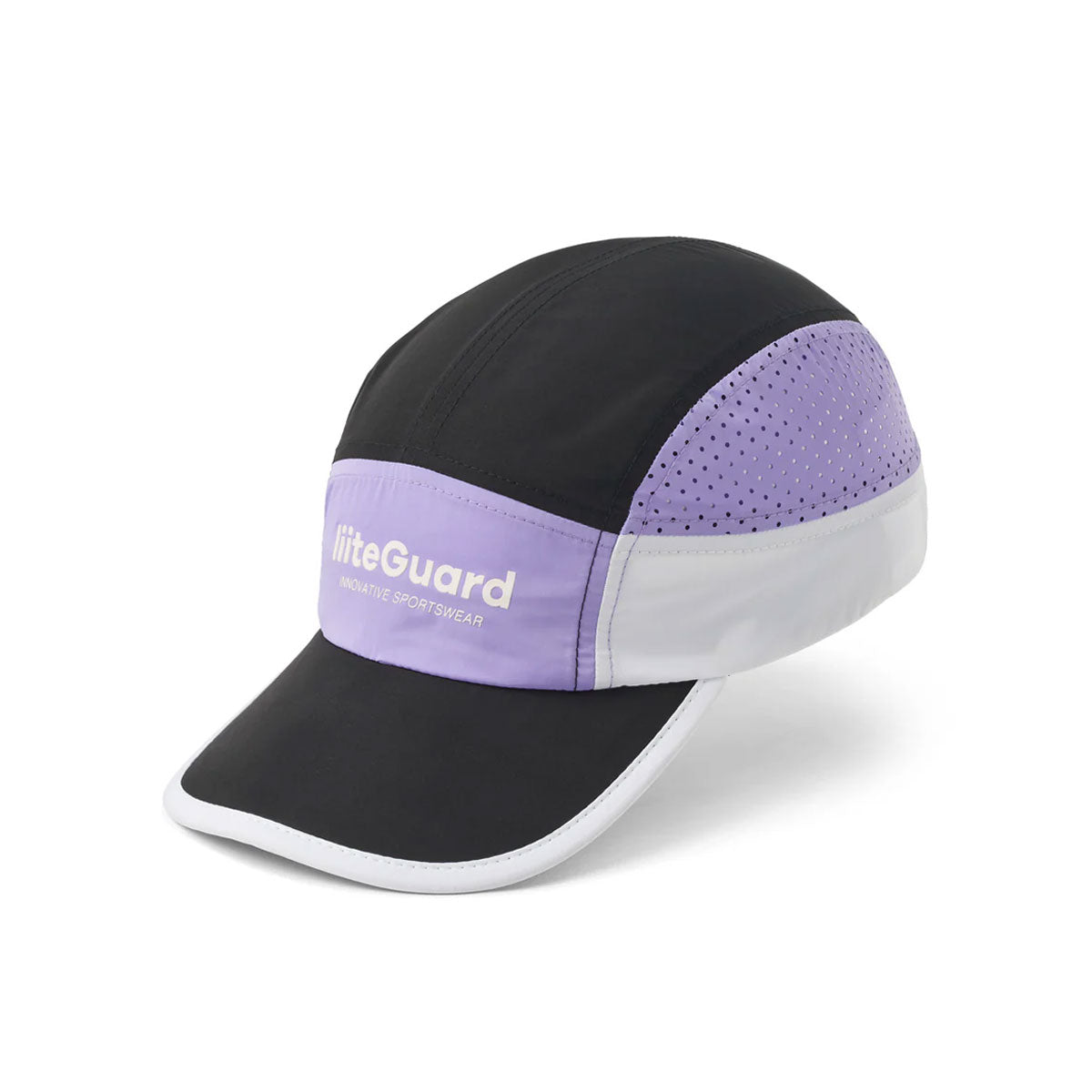LiiteGuard trailrunning cap i sort og lilla med perforeringer