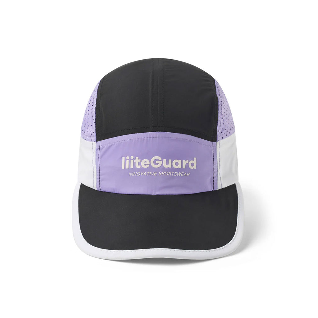 LiiteGuard Trail Running Cap i lilla og sort med ventilationsnet