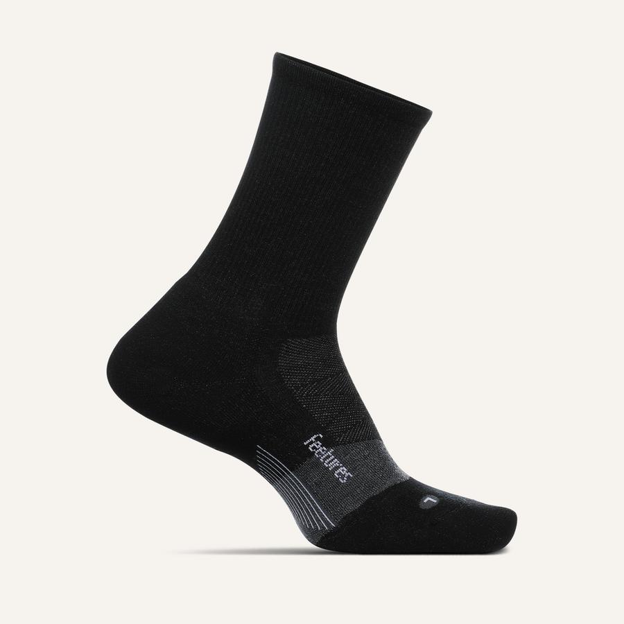 Sort ultra let mini crew strømpe fra Feetures Merino 10