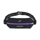 Fitletic Mini Sport Belt i sort og lilla med lynlås og justerbar rem