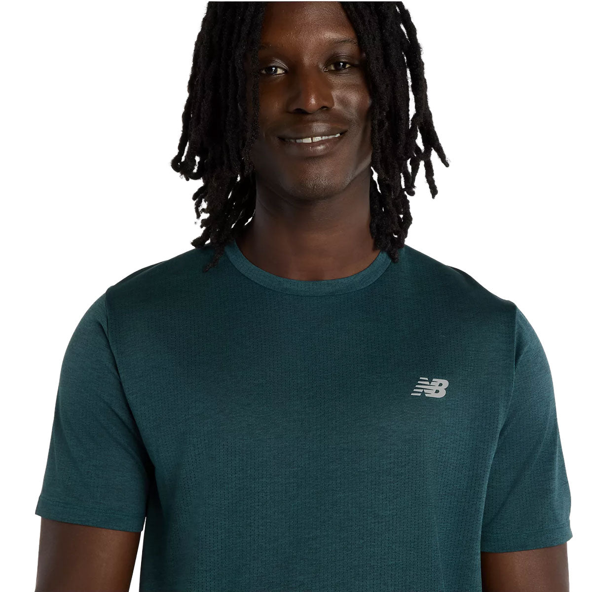 Mørkegrøn New Balance T-shirt til mænd med kortærmer