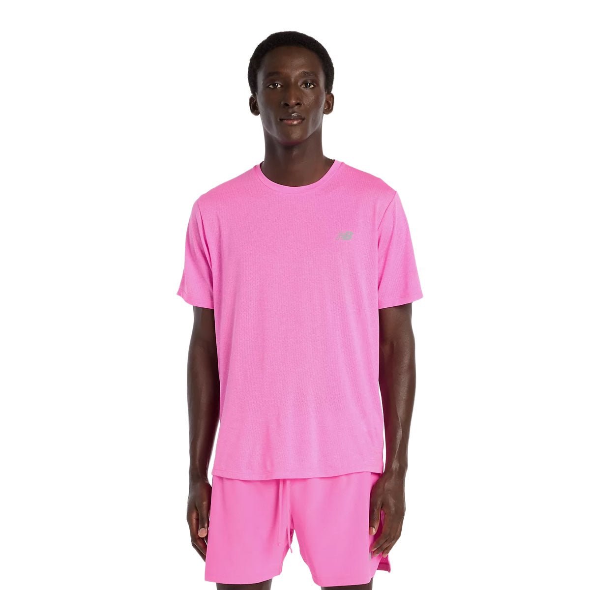 Lyserød New Balance Athletic T-shirt til herrer