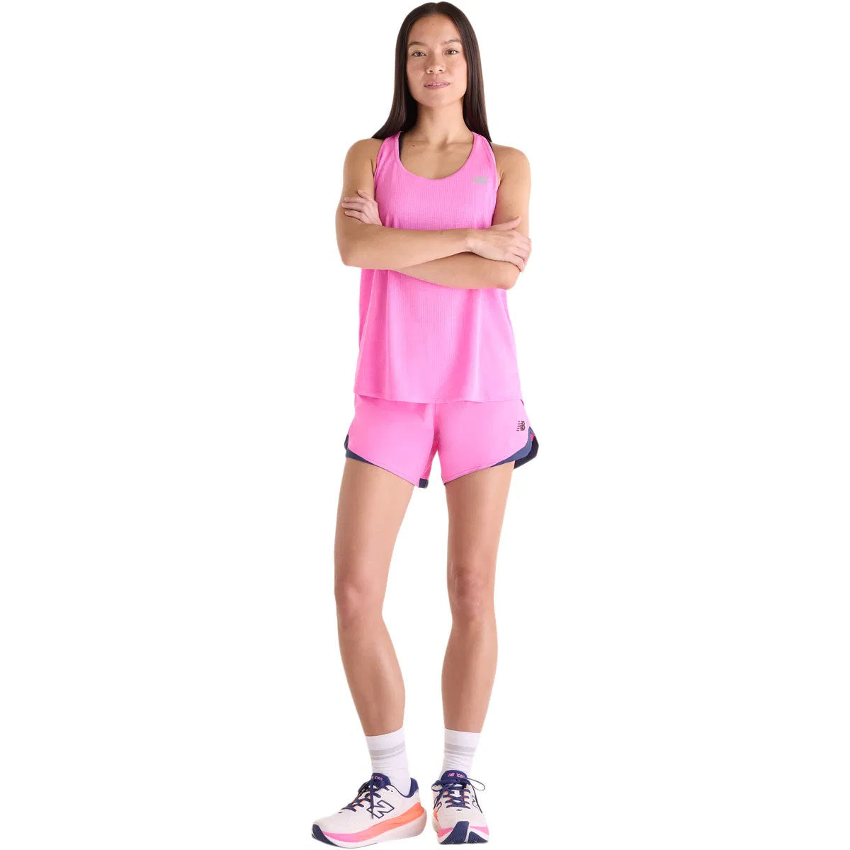 Lyserød New Balance Athletics tanktop til damer