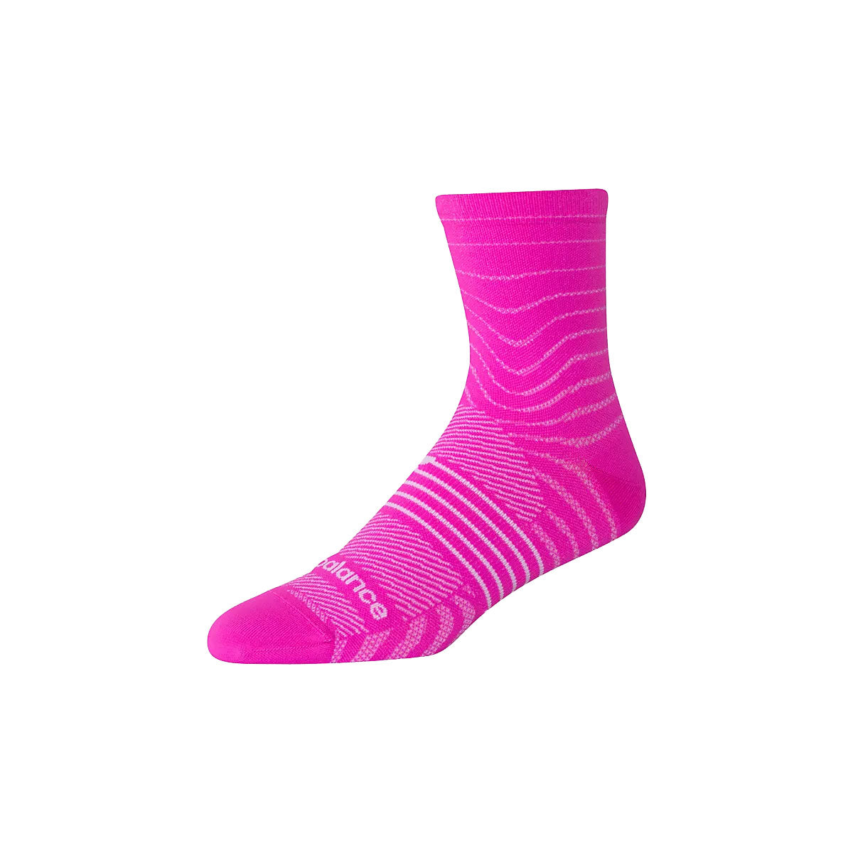 New Balance Pro Run Quarter Strømper i pink med bølgemønster