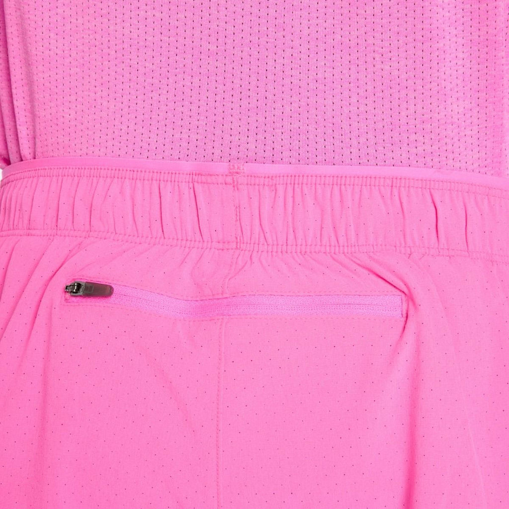 Rosa New Balance RC 5" shorts til herrer med lynlås bagpå