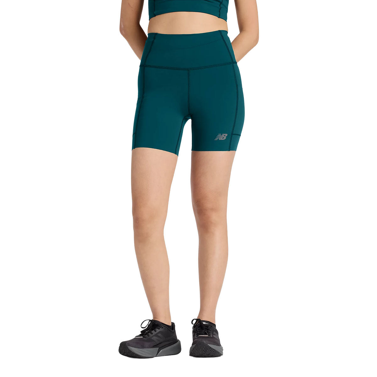 New Balance RC Elite 6" shorts til damer i grøn farve