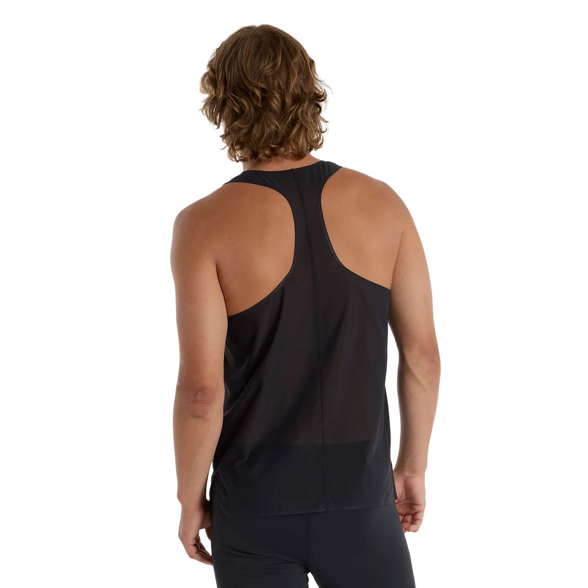 Sort New Balance Ultralight singlet til herrer set bagfra