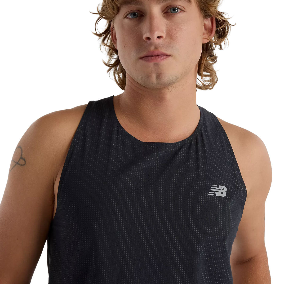 Sort New Balance Ultralight singlet til herrer med logo