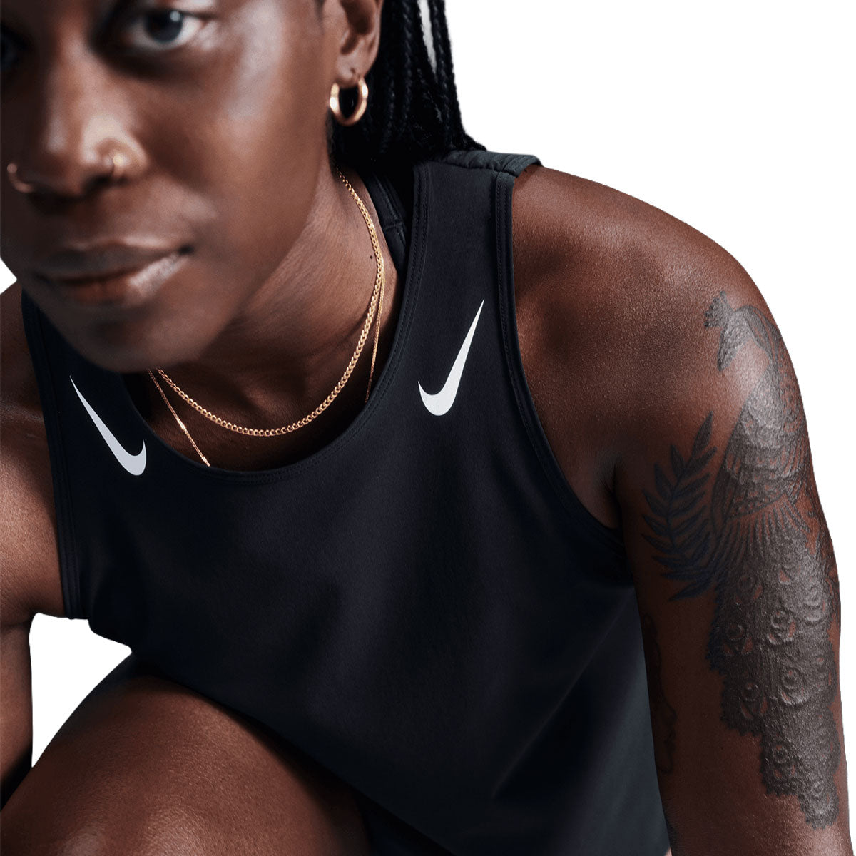 Nike AeroSwift DRI-FIT crop tank til damer i sort